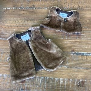 Matching old navy toddler and baby vests.